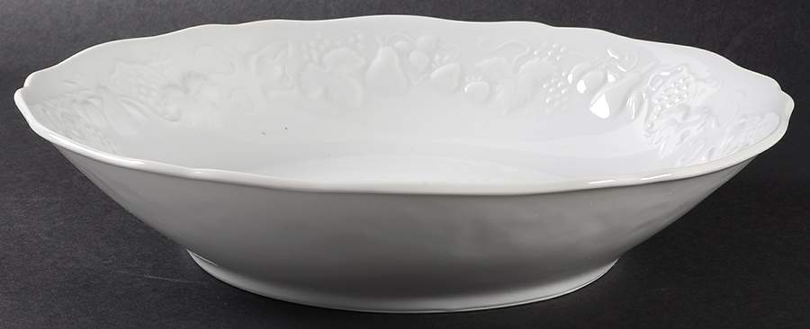 California (Blanc De Blanc) 9" Round Vegetable Bowl by Philippe Deshoulieres-1
