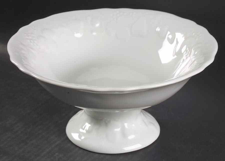 California (Blanc De Blanc) 9" Footed Bowl by Philippe Deshoulieres-1