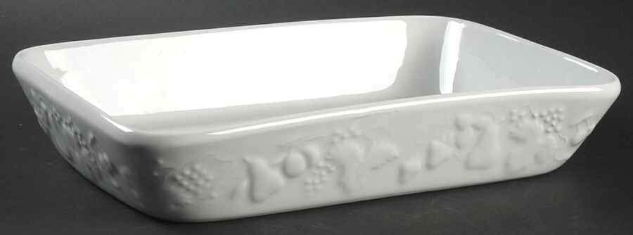 California (Blanc De Blanc) 11" Rectangular Baker by Philippe Deshoulieres-1