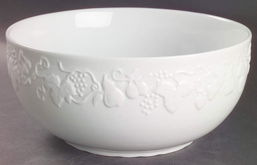California (Blanc De Blanc) 9" Salad Serving Bowl by Philippe Deshoulieres-1
