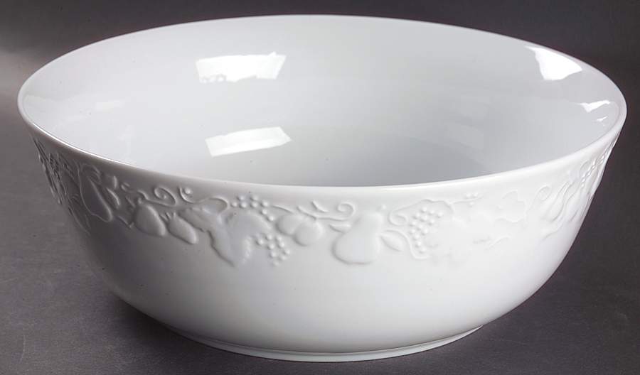 California (Blanc De Blanc) 12" Large Salad Serving Bowl by Philippe Deshoulieres-1