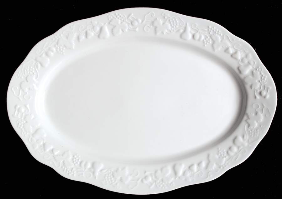 California (Blanc De Blanc) 16" Oval Serving Platter by Philippe Deshoulieres-1