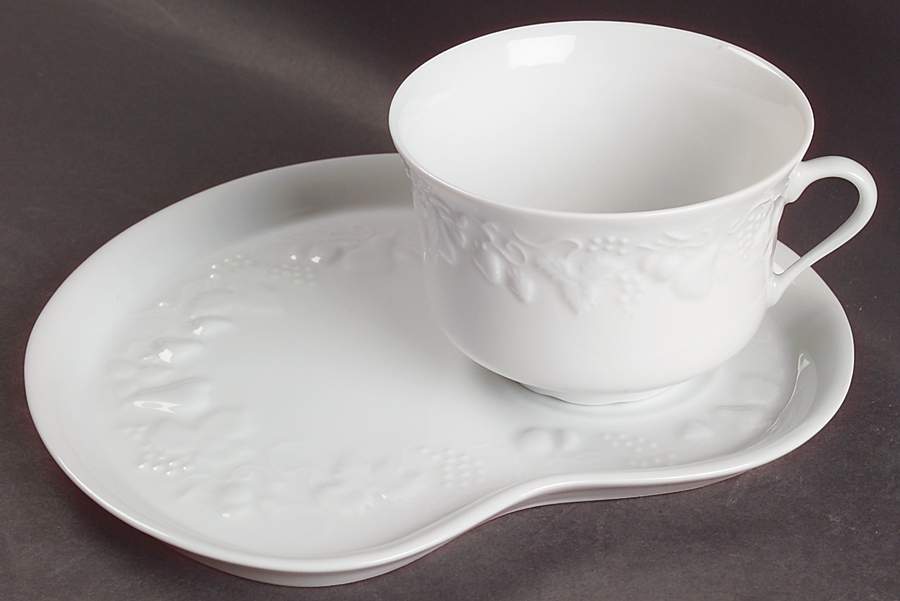 California (Blanc De Blanc) Snack Plate & Cup Set by Philippe Deshoulieres-1