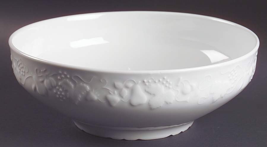 California (Blanc De Blanc) 9" Salad Serving Bowl by Philippe Deshoulieres-1