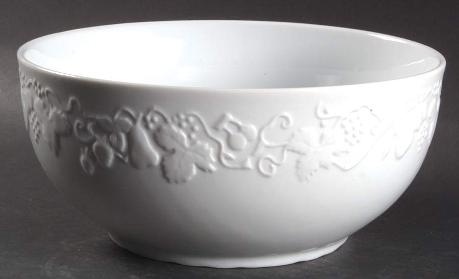 California (Blanc De Blanc) 8" Salad Serving Bowl by Philippe Deshoulieres-1