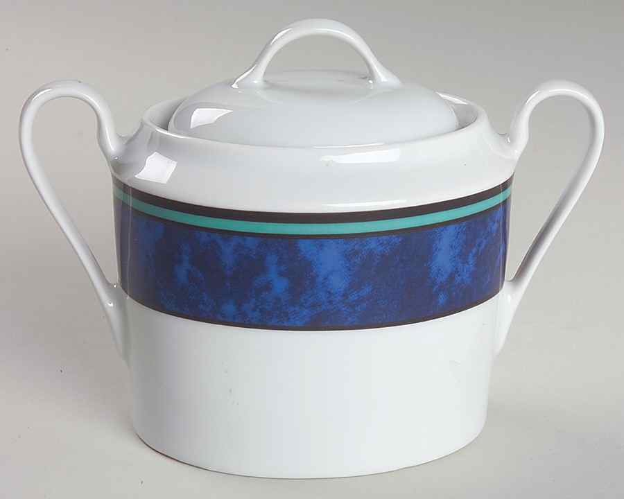 Cordoba Blue Sugar Bowl & Lid by Philippe Deshoulieres-1