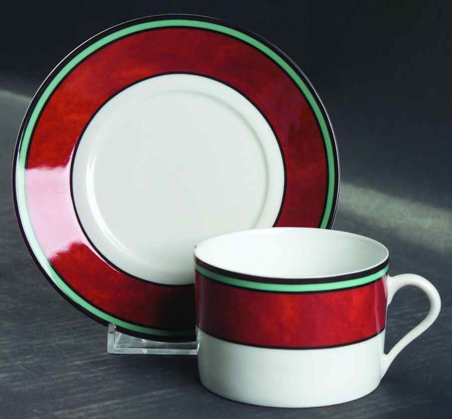 Cordoba Rust Flat Cup & Saucer Set by Philippe Deshoulieres-1