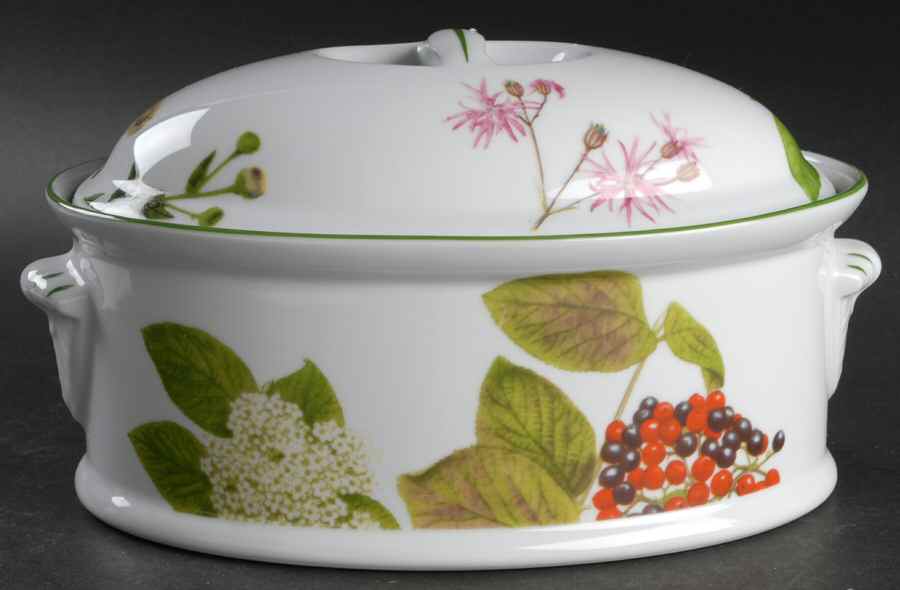 Fleurs Sauvage 1.75 Quart Oval Covered Casserole by Philippe Deshoulieres-1