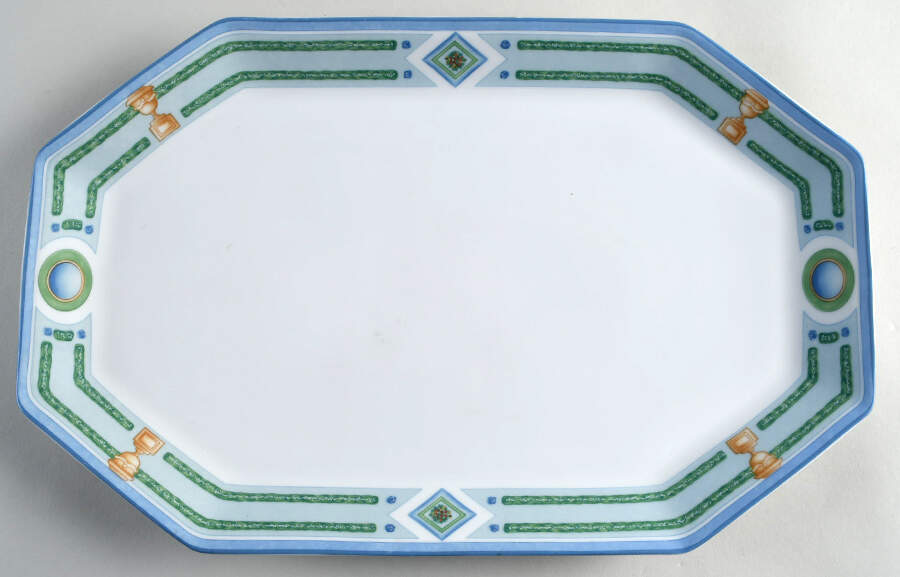Jardin Royal 15" Oval Serving Platter by Philippe Deshoulieres-1