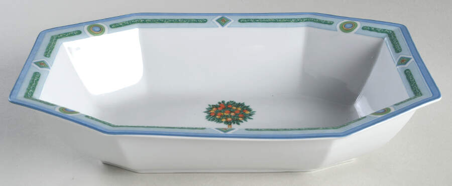 Jardin Royal 10" Oval Vegetable Bowl by Philippe Deshoulieres-1
