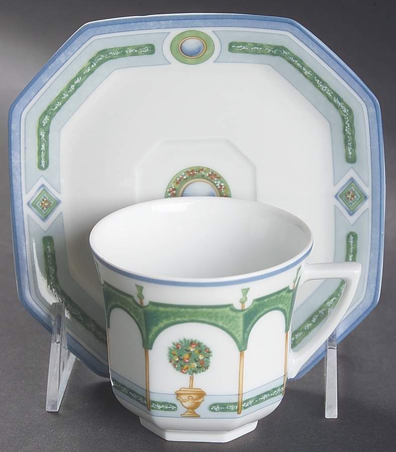 Jardin Royal Flat Demitasse Cup & Saucer Set by Philippe Deshoulieres-1