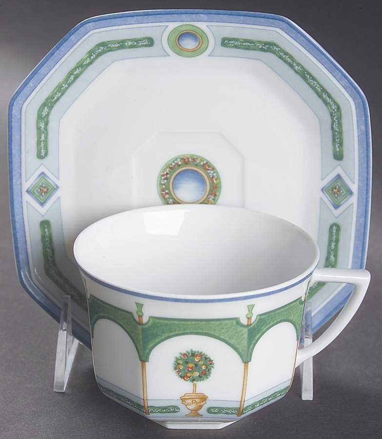 Jardin Royal Flat Cup & Saucer Set by Philippe Deshoulieres-1