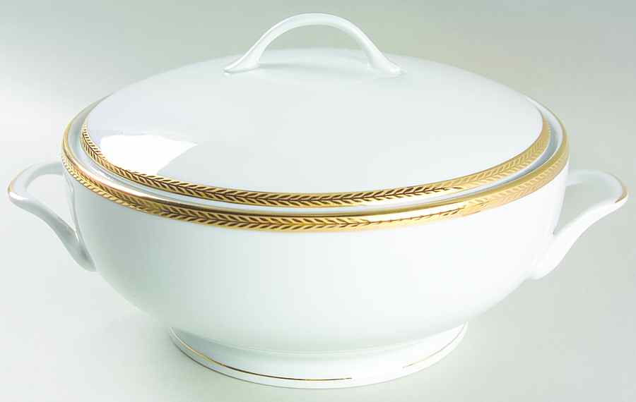 Laurel Gold Tureen &  Lid by Philippe Deshoulieres-1