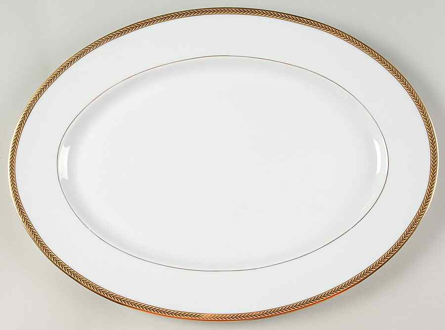Laurel Gold 15" Oval Serving Platter by Philippe Deshoulieres-1