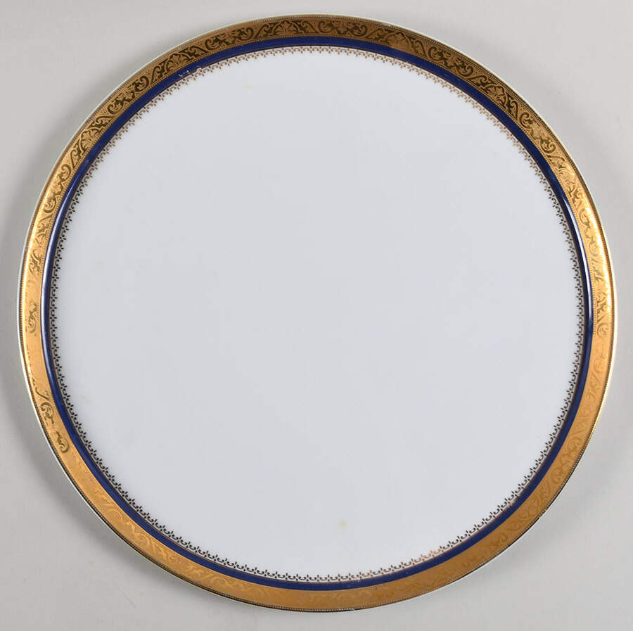 Marquis Blue Cake Plate by Philippe Deshoulieres-1