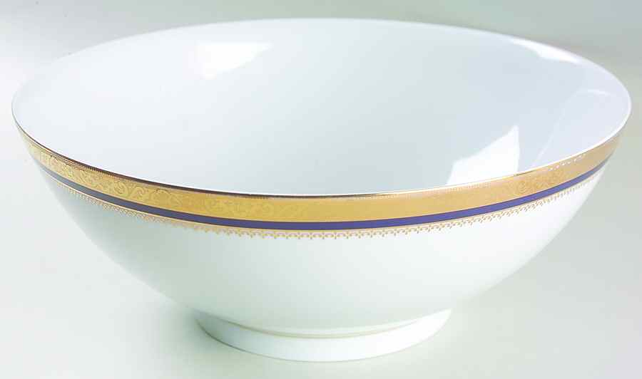 Marquis Blue 11" Large Salad Serving Bowl by Philippe Deshoulieres-1