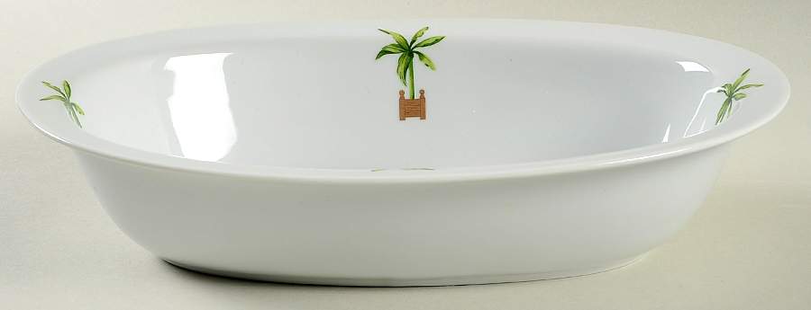 Maldives 10" Oval Vegetable Bowl by Philippe Deshoulieres-1