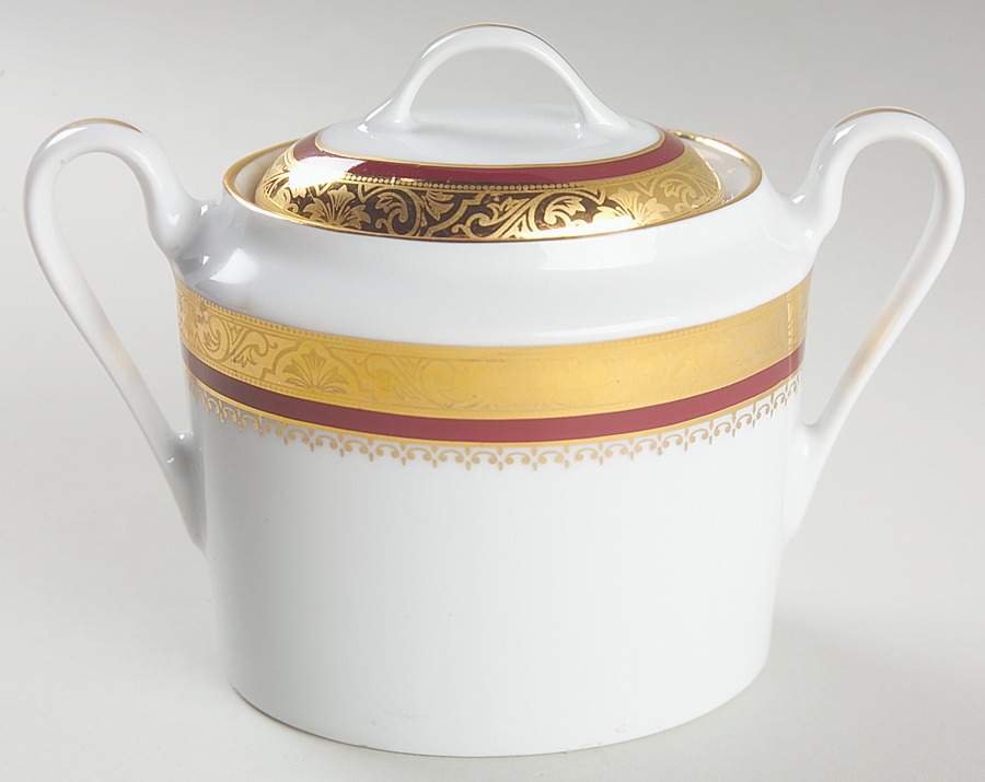 Marquis Red Sugar Bowl & Lid by Philippe Deshoulieres-1