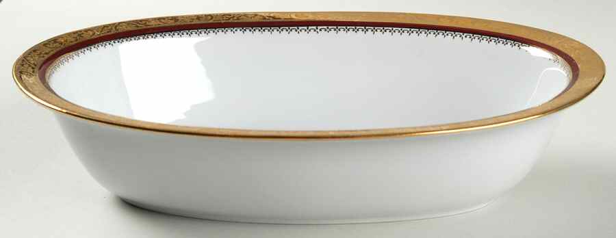 Marquis Red 10" Oval Vegetable Bowl by Philippe Deshoulieres-1