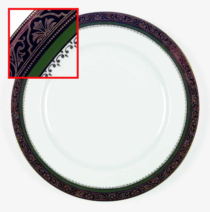 Marquis Green Dinner Plate by Philippe Deshoulieres-1
