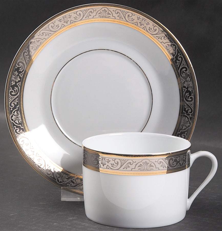 Orleans Flat Cup & Saucer Set by Philippe Deshoulieres-1