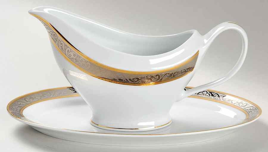 Orleans Gravy Boat & Underplate/Relish by Philippe Deshoulieres-1