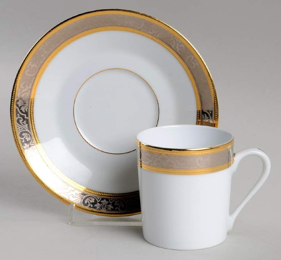 Orleans Flat Demitasse Cup & Saucer Set by Philippe Deshoulieres-1