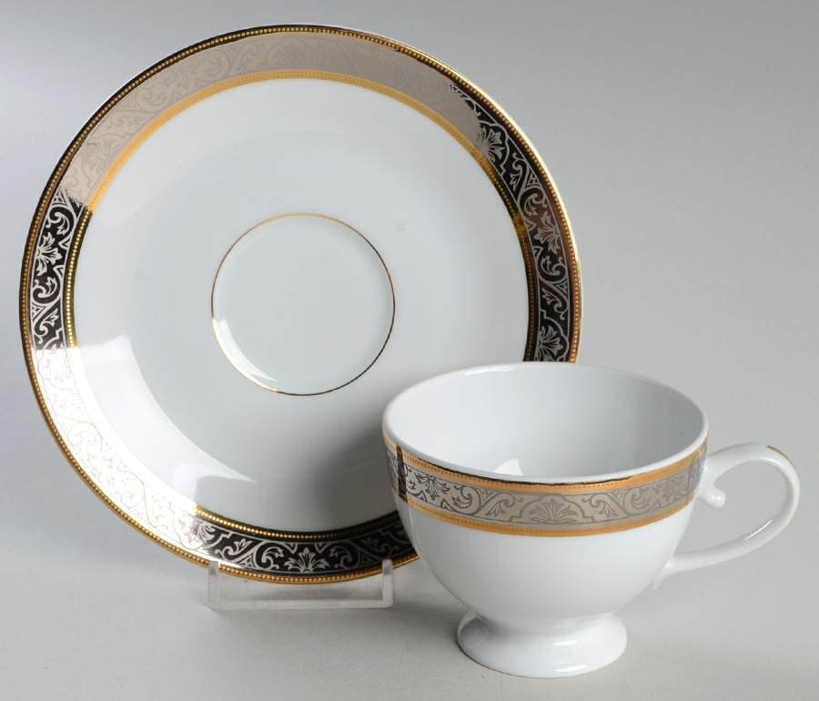 Orleans Footed Cup & Saucer Set by Philippe Deshoulieres-1