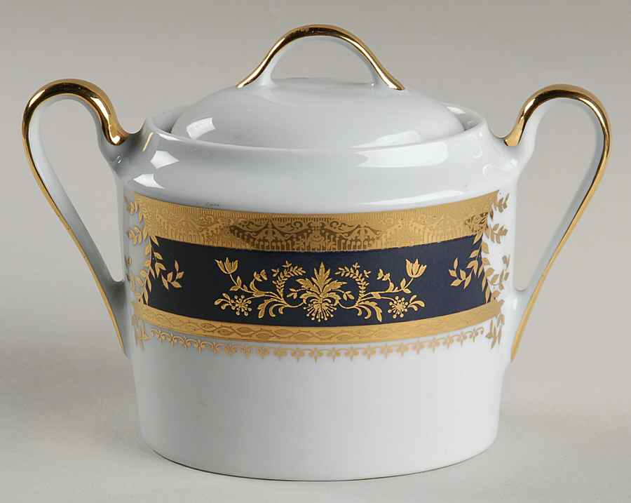 Orsay Cobalt Blue Sugar Bowl & Lid by Philippe Deshoulieres-1