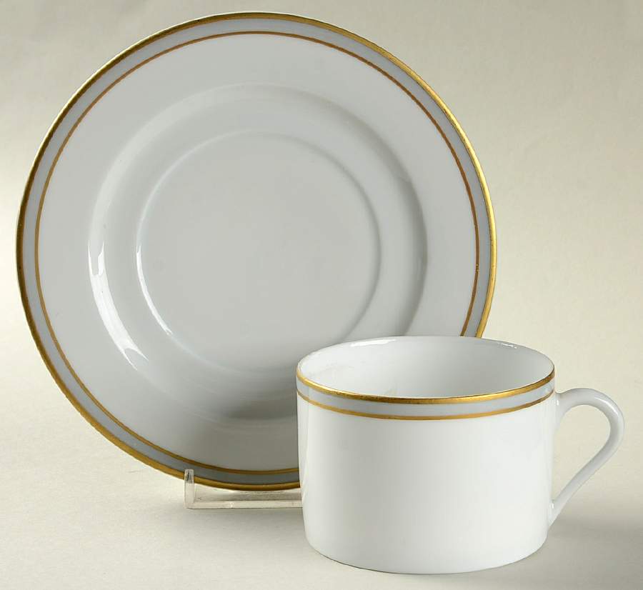 Presidence Gray Flat Cup & Saucer Set by Philippe Deshoulieres-1