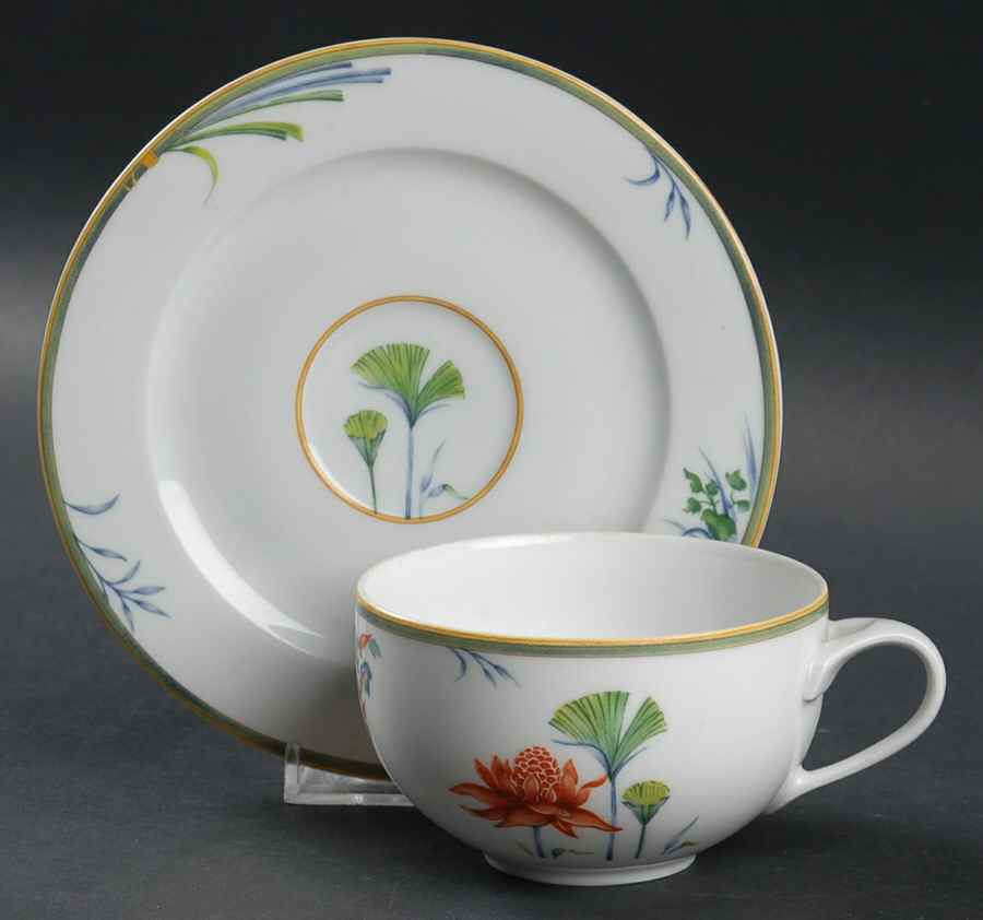 Roses of Porcelain Flat Cup & Saucer Set by Philippe Deshoulieres-1