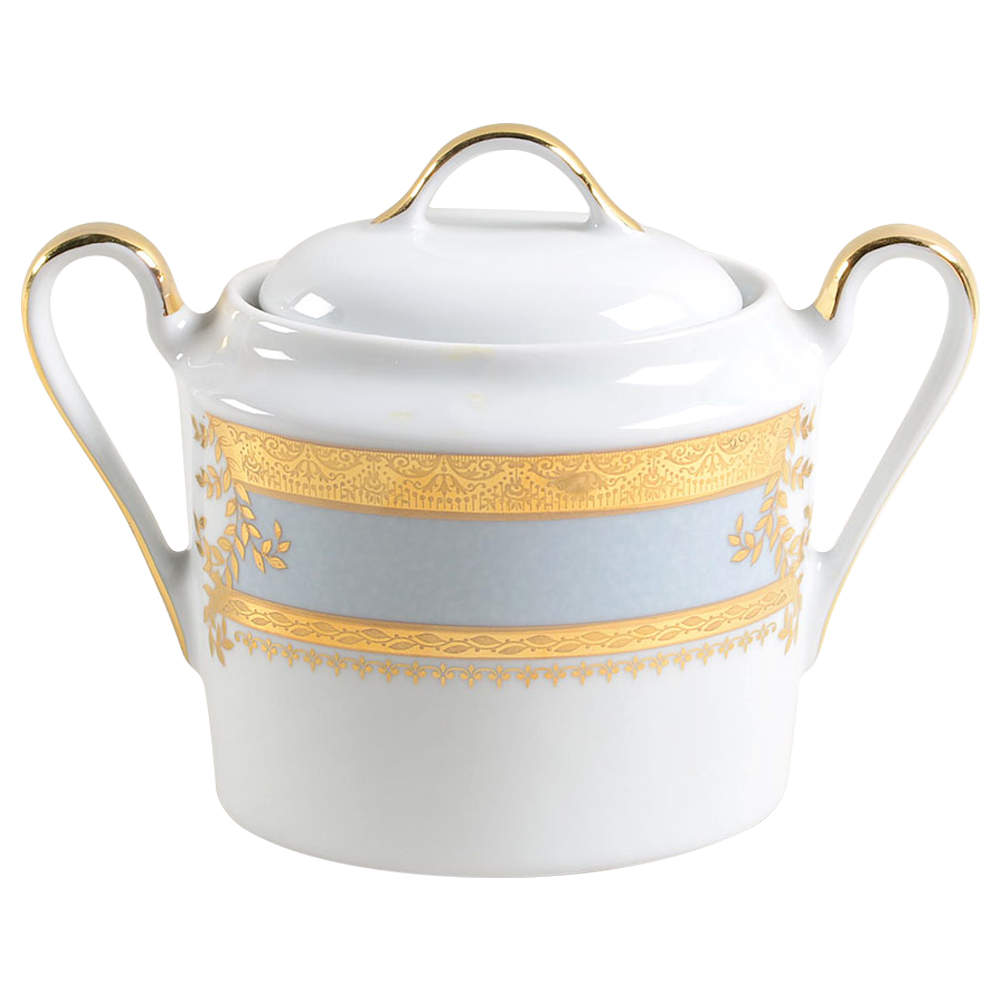 Samarcande Light Blue Sugar Bowl & Lid by Philippe Deshoulieres-1