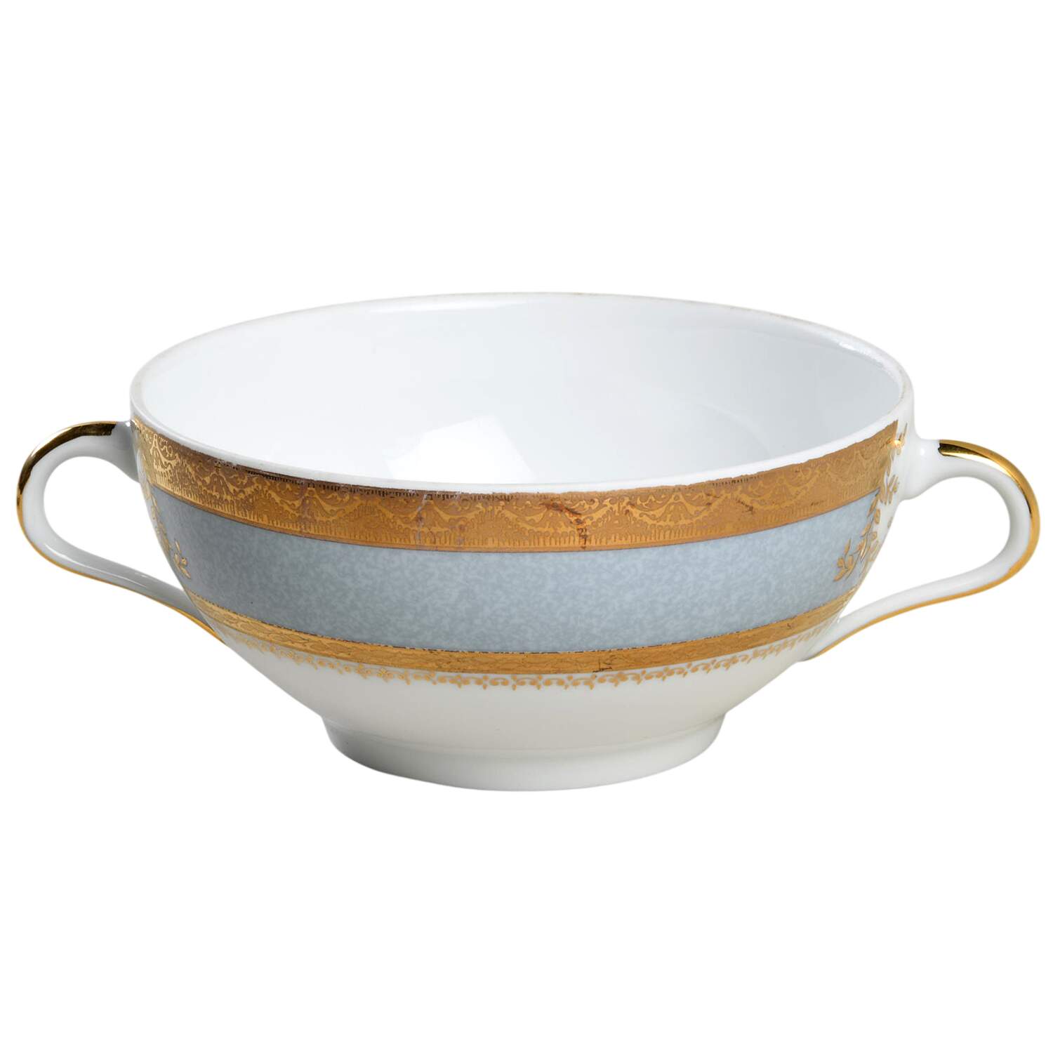 Samarcande Light Blue Flat Cream Soup Bowl by Philippe Deshoulieres-1