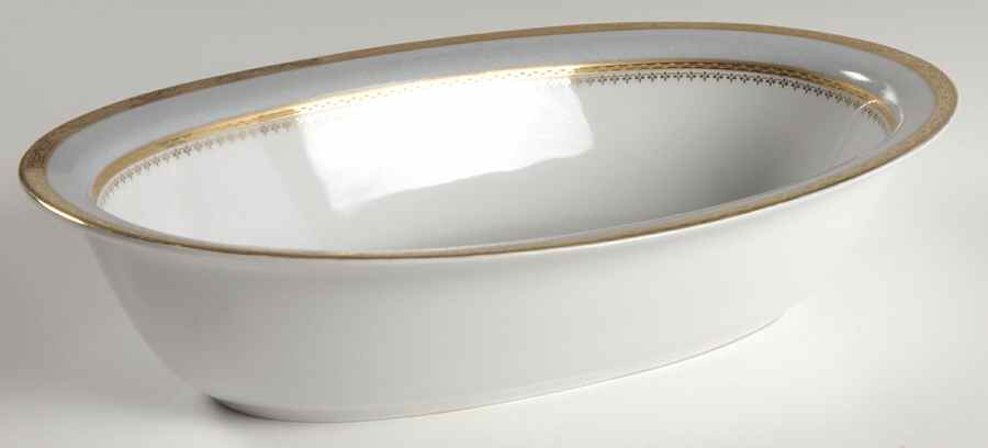Samarcande Light Blue 10" Oval Vegetable Bowl by Philippe Deshoulieres-1