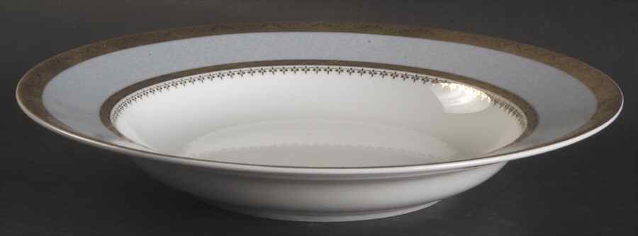 Samarcande Light Blue Rim Soup Bowl by Philippe Deshoulieres-1