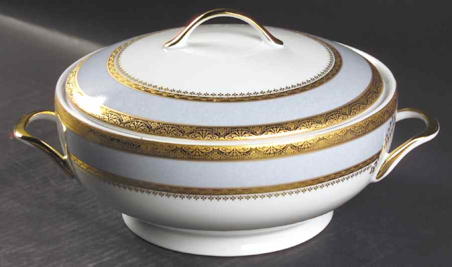Samarcande Light Blue Tureen &  Lid by Philippe Deshoulieres-1