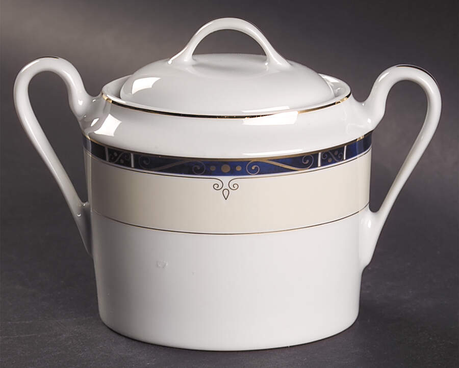 Scala Blue Sugar Bowl & Lid by Philippe Deshoulieres-1