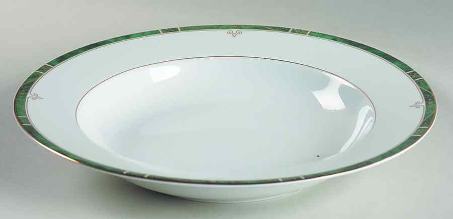 Scala Green Rim Soup Bowl by Philippe Deshoulieres-1
