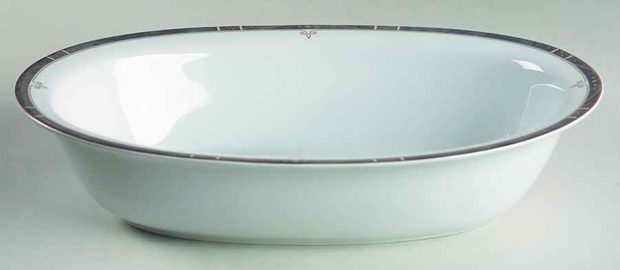 Scala Gray 10" Oval Vegetable Bowl by Philippe Deshoulieres-1