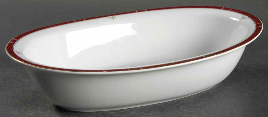 Scala Rubis 10" Oval Vegetable Bowl by Philippe Deshoulieres-1