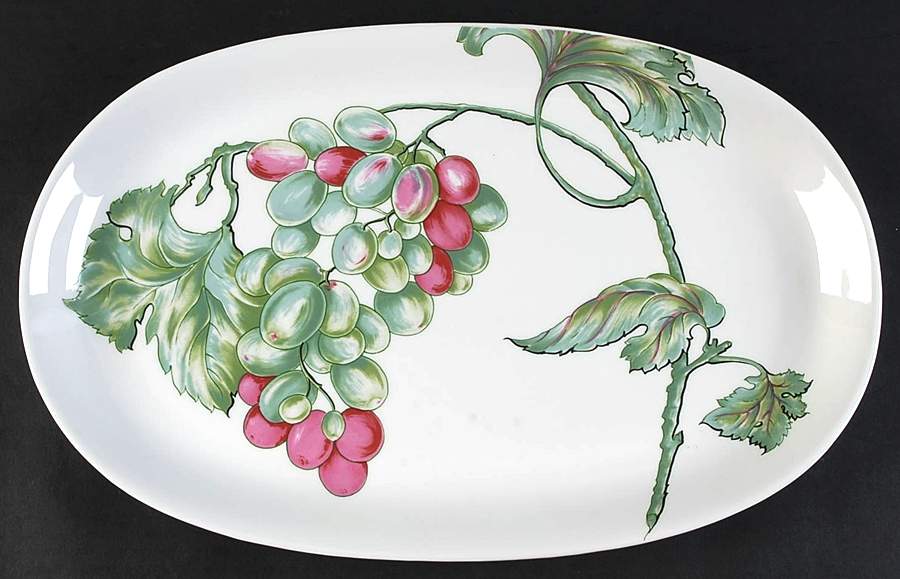 Vendanges 14" Oval Serving Platter by Philippe Deshoulieres-1