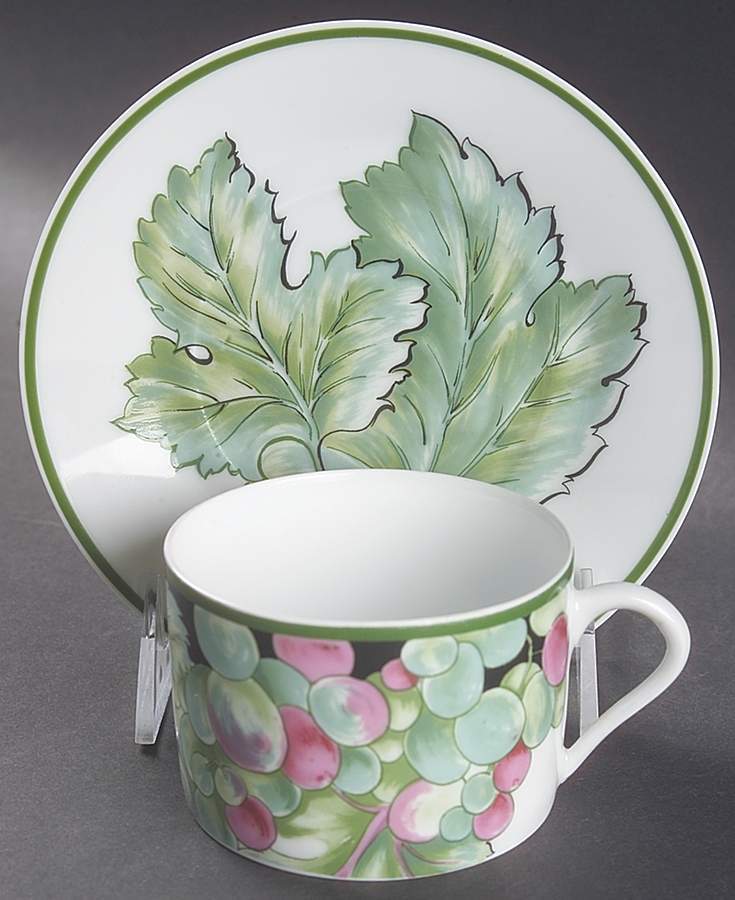 Vendanges Flat Cup & Saucer Set by Philippe Deshoulieres-1