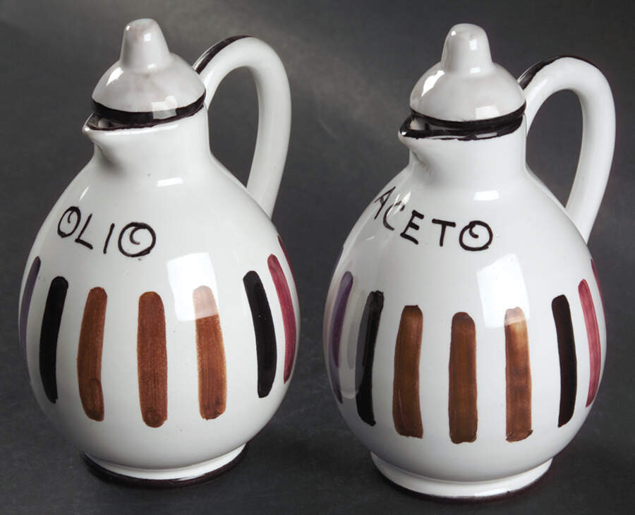 Circo Vinegar and Oil Set with Stoppers by Deruta (Italy)-1