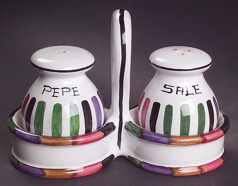 Circo (3 Pc) Salt & Pepper Tray Set by Deruta (Italy)-1