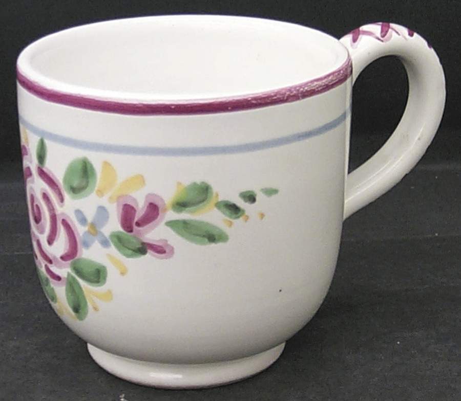 Cottage Rose Flat Cup by Deruta (Italy)-1