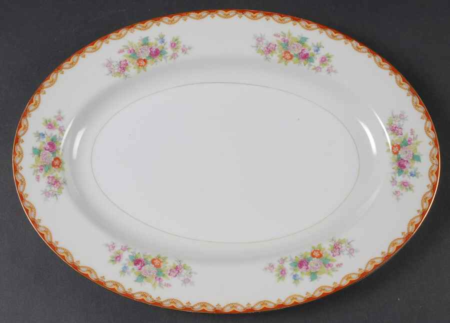 Roslyn 12" Oval Serving Platter by Diamond (Japan)-1