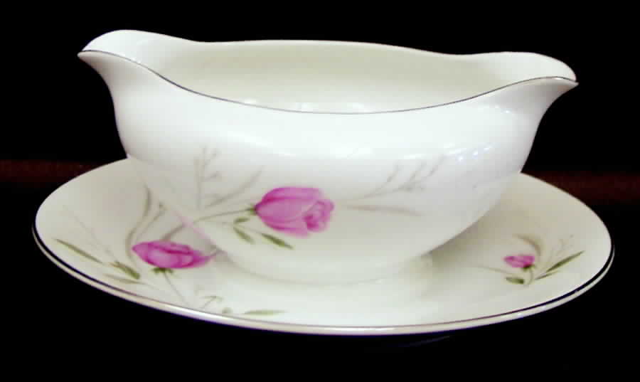 Sterling Rose Gravy Boat with Attached Underplate by Diamond (Japan)-1