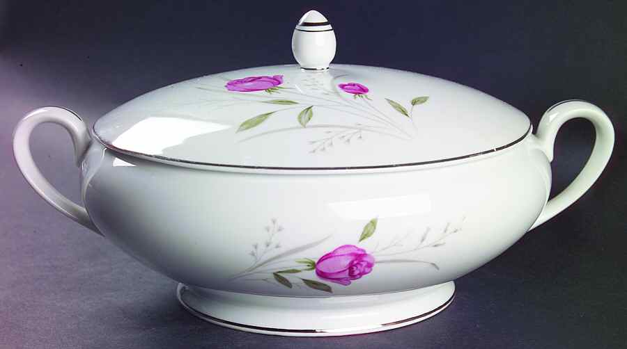 Sterling Rose Round Covered Vegetable by Diamond (Japan)-1