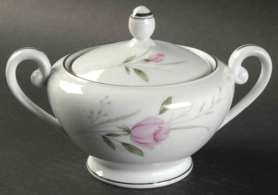 Sterling Rose Sugar Bowl & Lid by Diamond (Japan)-1