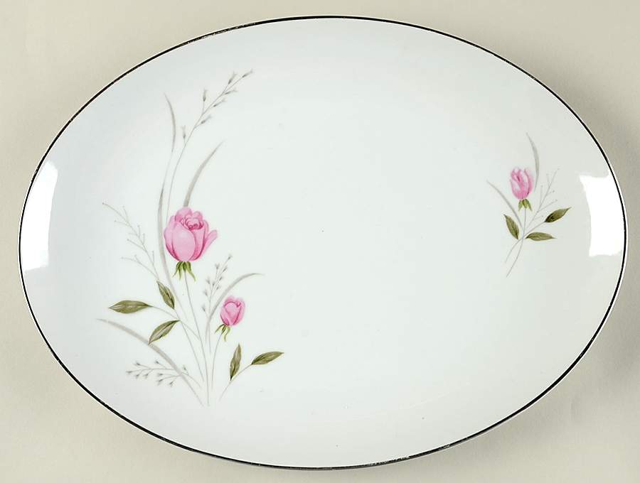 Sterling Rose 12" Oval Serving Platter by Diamond (Japan)-1